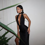 Alyia Halter Backless Maxi Dress
