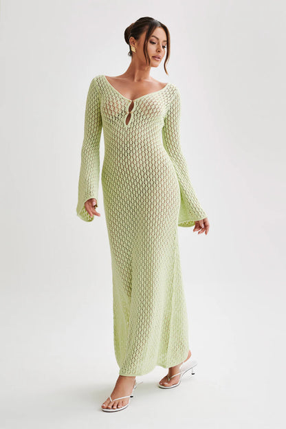 Felio Knit Sum Maxi Sleeved Dress