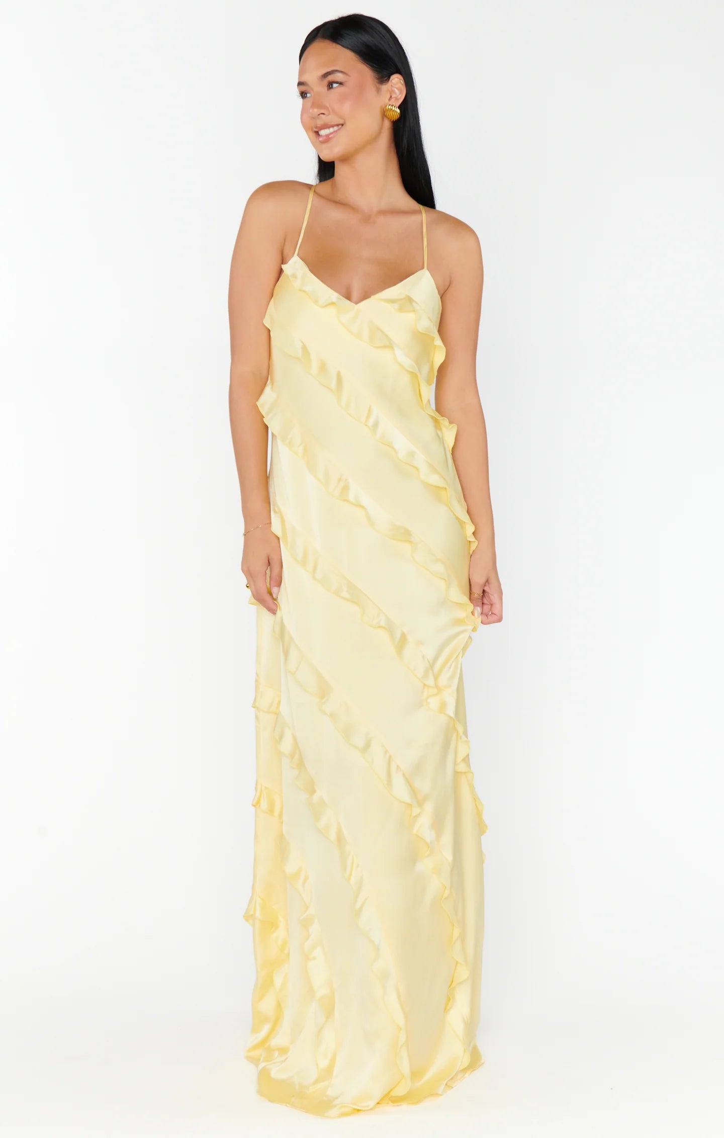 Salina Ruffle-Trim Resort Slip Maxi Dress