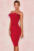 CHIC FEATHER ELEGANT VICTORIA DRESS Aclosy