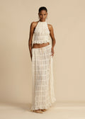 Allure Backless Lace-Up Halter neck Dress Aclosy