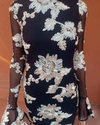 Eleka Mesh Mini Sleeved Dress