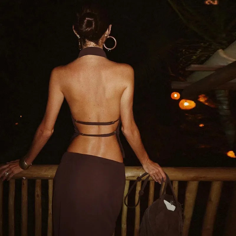 Sleeveless Vest Slim Fit Long Dress Suit