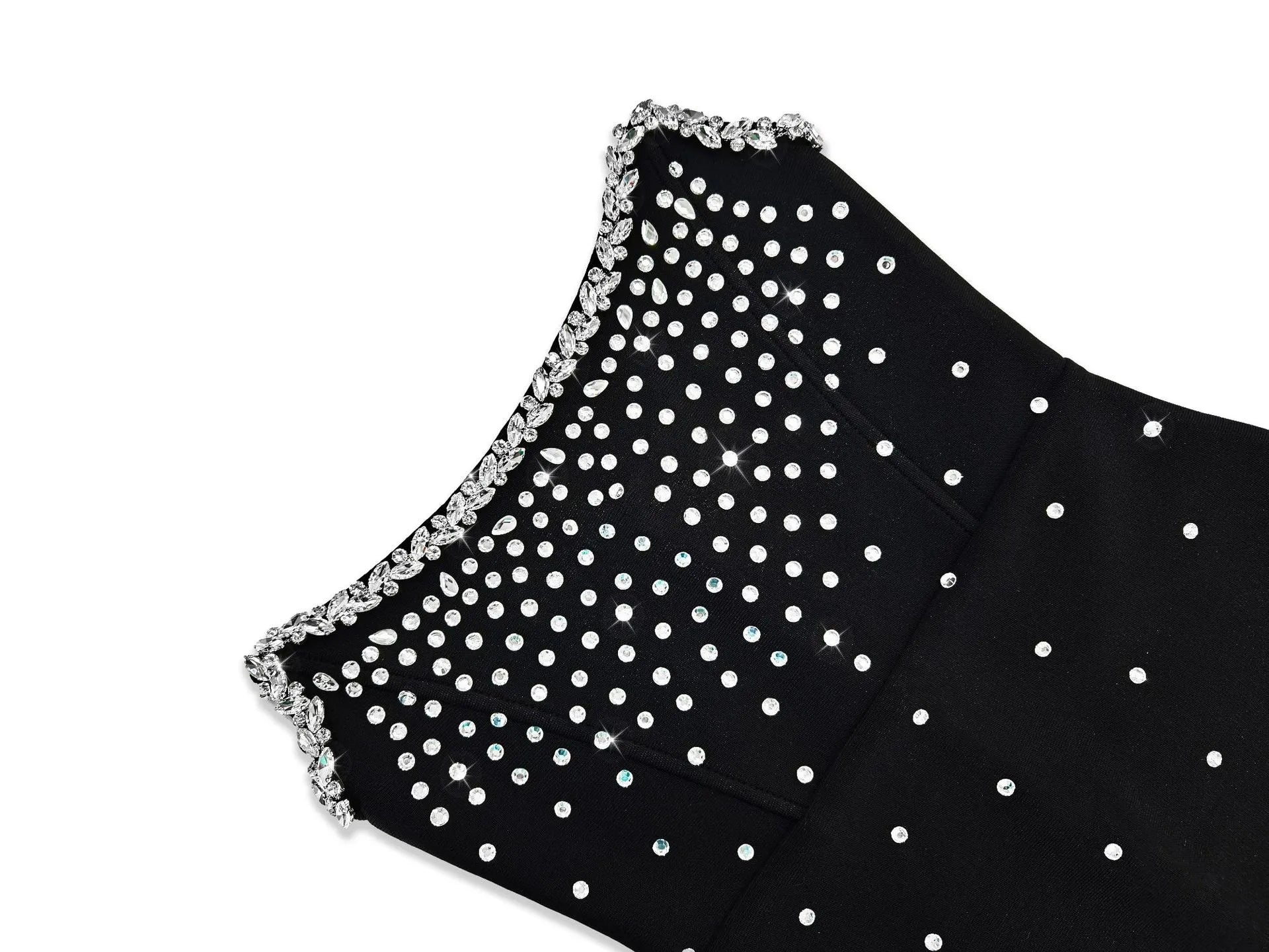 Dera Crystal Mini Black Party Dress