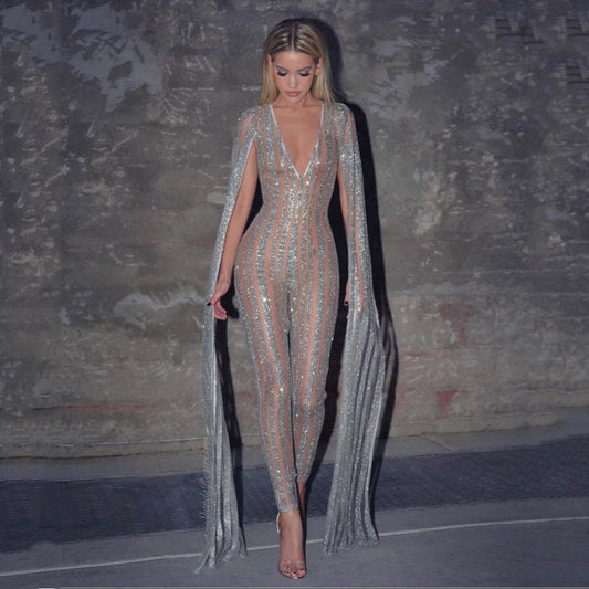New Bronzing Long-sleeved Slim Sexy Long Dress aclosy