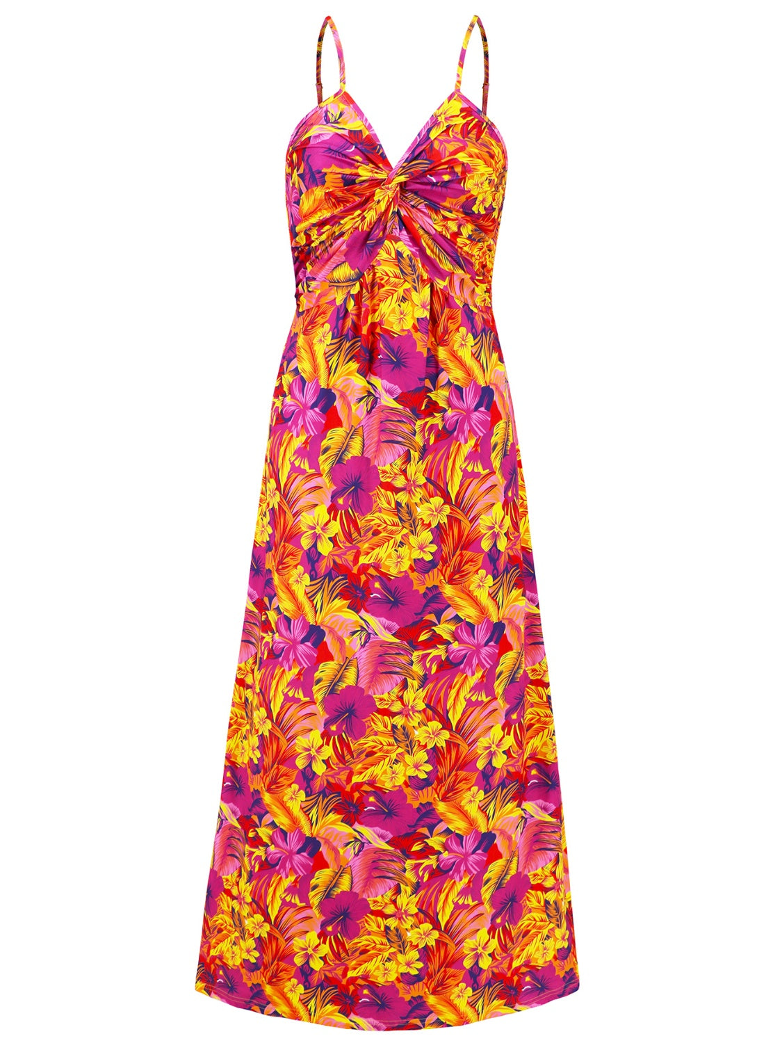 Twisted Printed V-Neck Cami Dress Trendsi