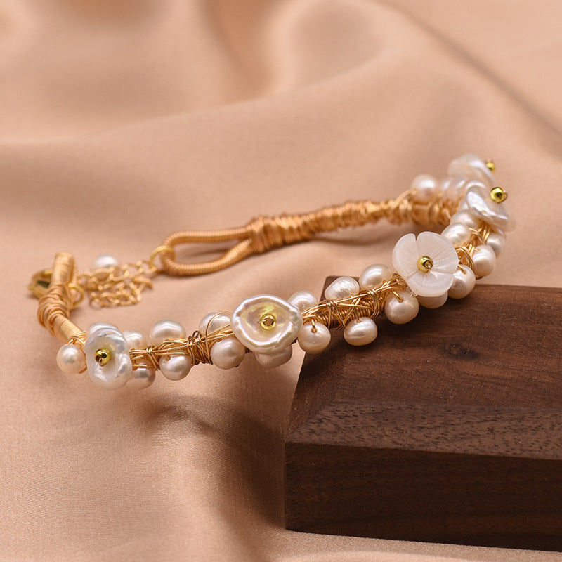 Natural Freshwater Pearl Adjustable Bracelet For Women Aclosy