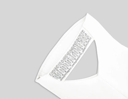 Allure Backless Cutout Diamond Maxi Dress