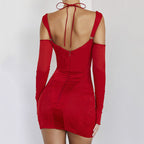 Autumn New Sexy Halter Tight Dress aclosy
