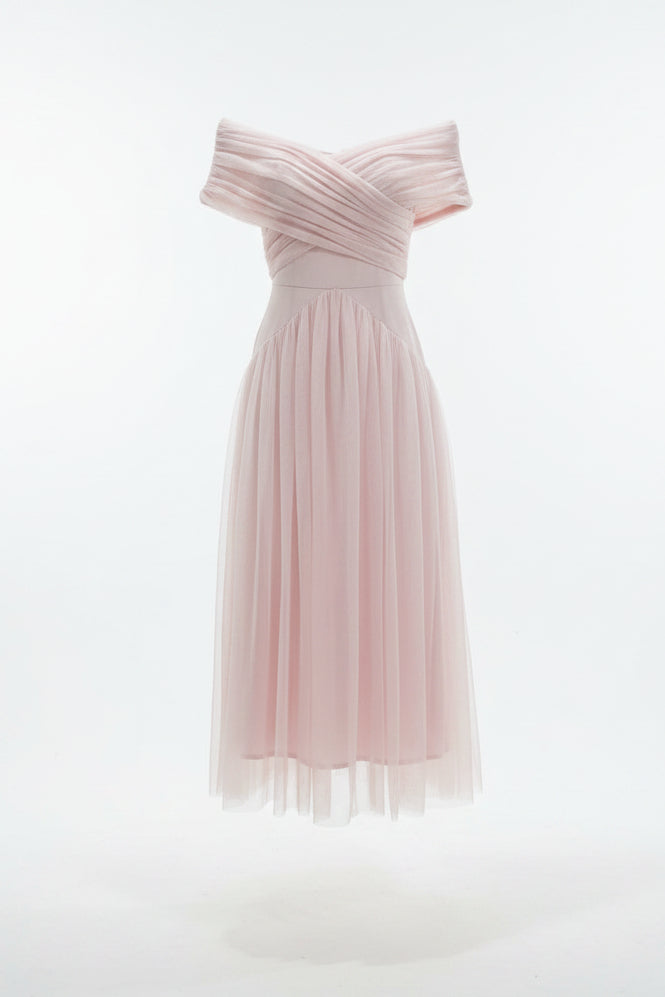 Elegant Cross-design Short-Sleeve Maxi Dress