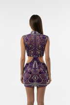 Asina Slim-fit Diamond Skinny Hollow-out Dress