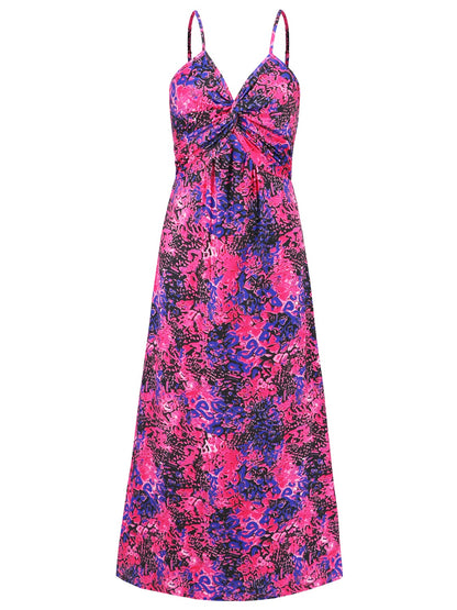 Twisted Printed V-Neck Cami Dress Trendsi