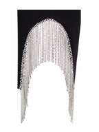 Halter Fashion Slim Fit Tassel Diamond Sheath Dress Aclosy