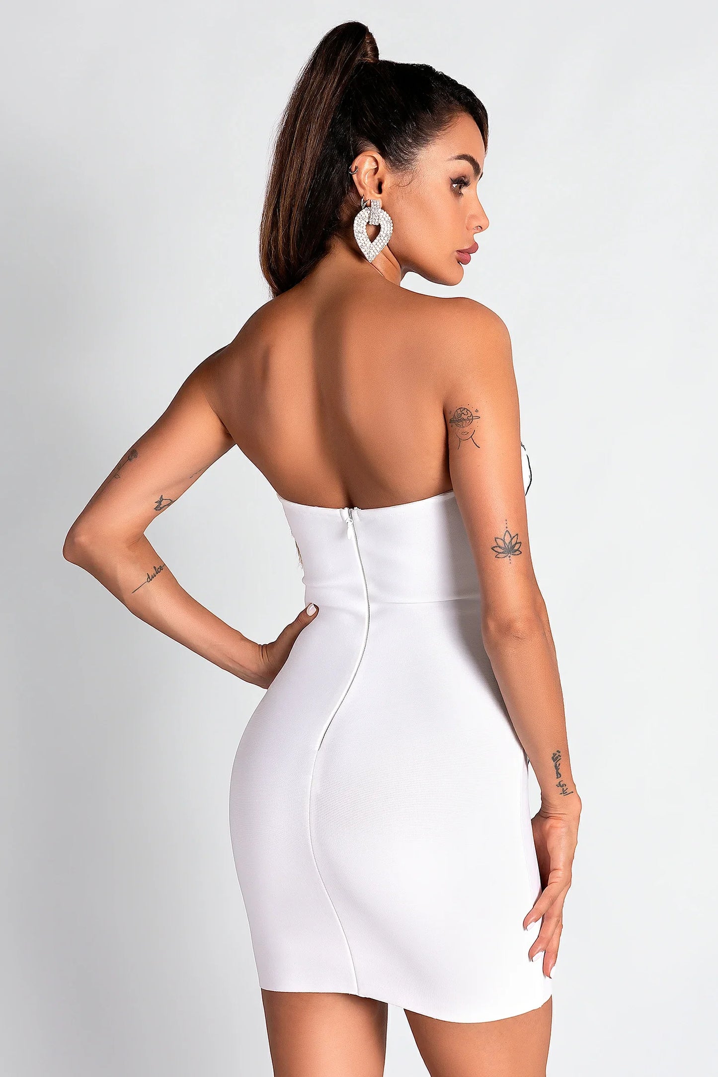 Decals Elegant Strapless Bandage Dress