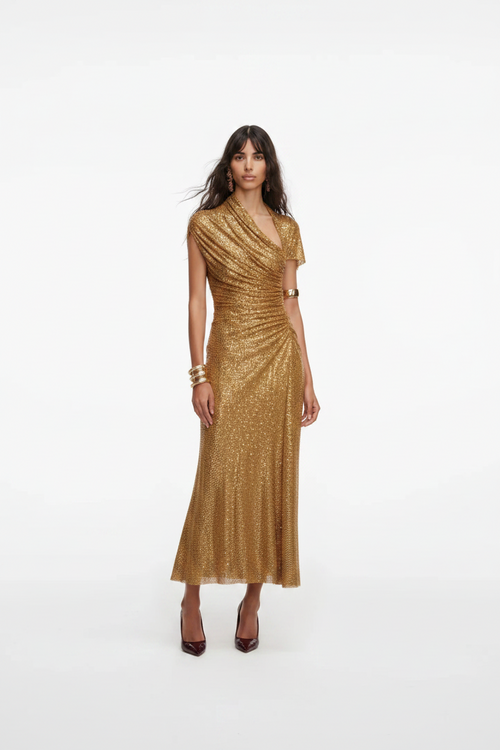 Chic Party Off-Shoulder Beaded Sleeveless Dress