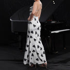 Sexy Sling Heart Printing Backless Slim Fit Vacation Dress #aclosyESL