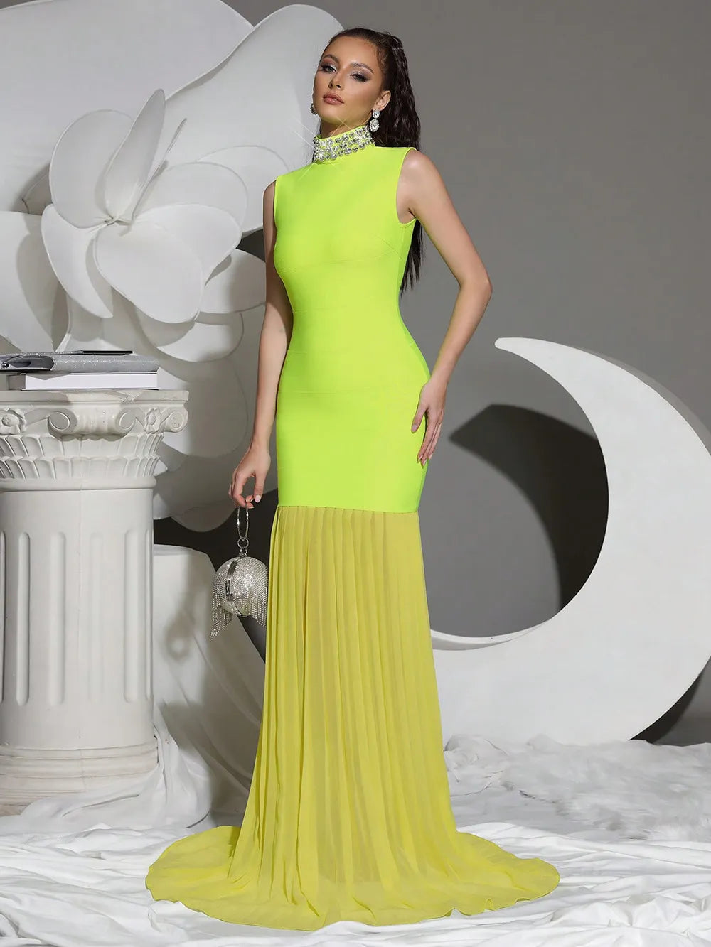 Eleka Bandage Mesh-Maxi Elegant Dress (Copy) aclosy