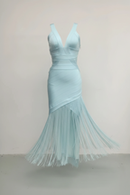 Stitched Tassel Long Bandage Chic Dress