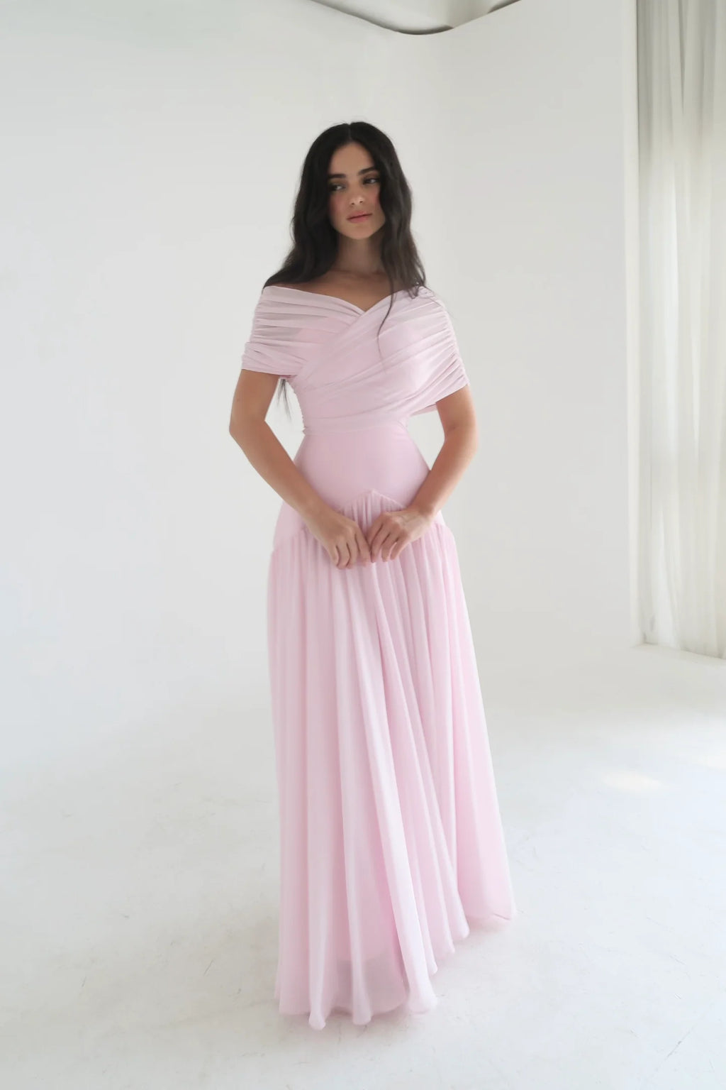 Elegant Cross-design Short-Sleeve Maxi Dress