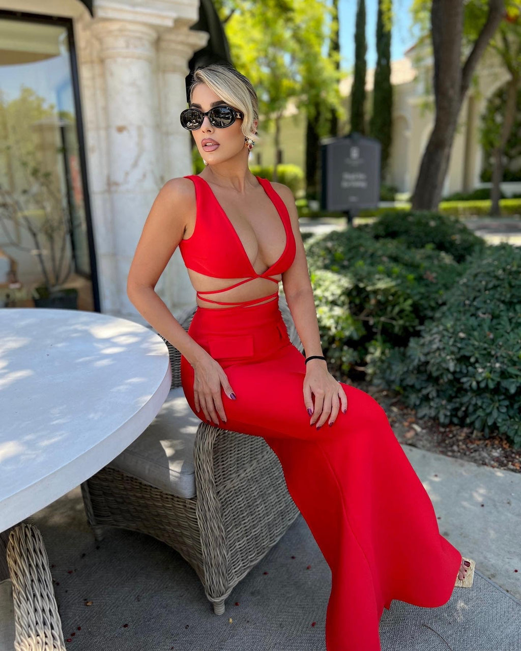 Women's Fashion Wrapped Chest Strap Dress aclosy