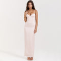 Sexy Suspender Dress Slim Fit Slit Elegant Evening Dress Aclosy