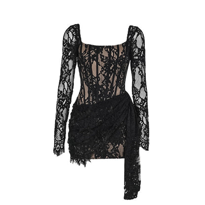 Alena Corset Black Mini Dress