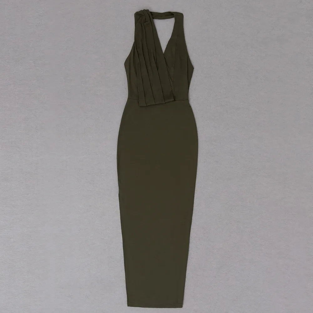 Alana Halter Backless Knitted Bandage Dress