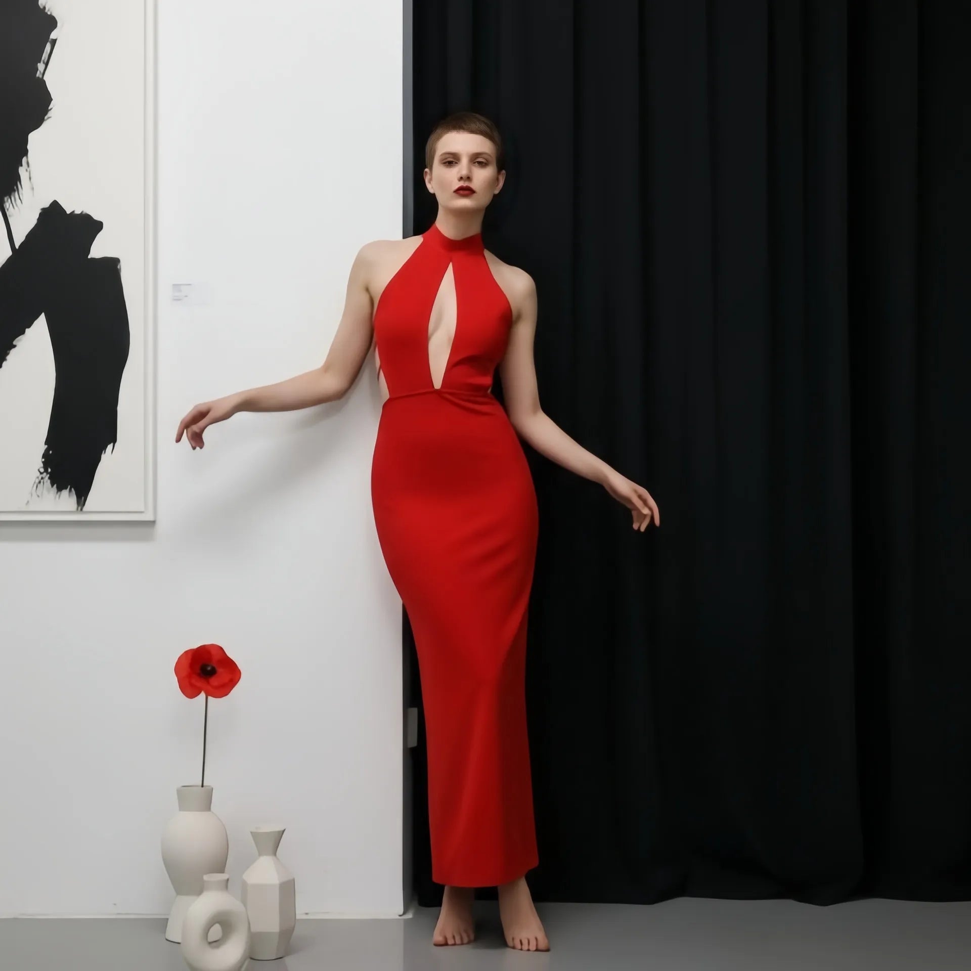 Allesha Backless Strappy Bandage Dress