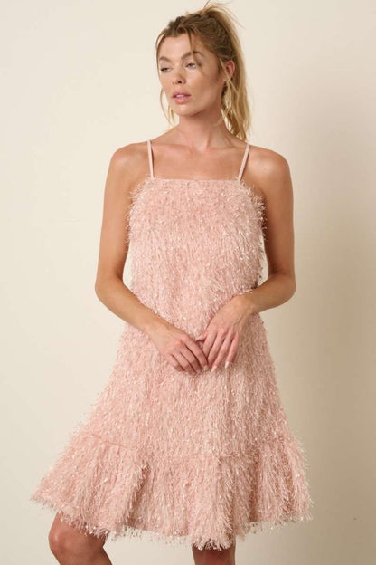 Mittoshop Feather Ruffle Hem Mini Cami Dress Trendsi