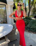 Women's Fashion Wrapped Chest Strap Dress aclosy