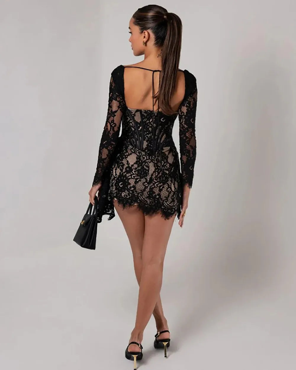 Alena Corset Black Mini Dress (Copy) Aclosy