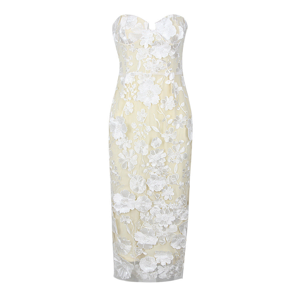 flower mesh tube dress VENIKA FLOWER MESH DIVINE DRESS – Aclosy