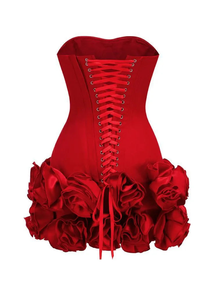 CHIC CORSET MINI RED DRESS