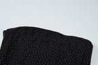 Shasha Rhinestone Strapless Black Backless Maxi Dress