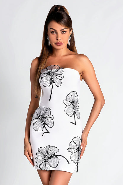 Decals Elegant Strapless Bandage Dress