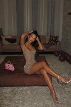 ALLURE SPARKLE BACKLESS MINI DRESS