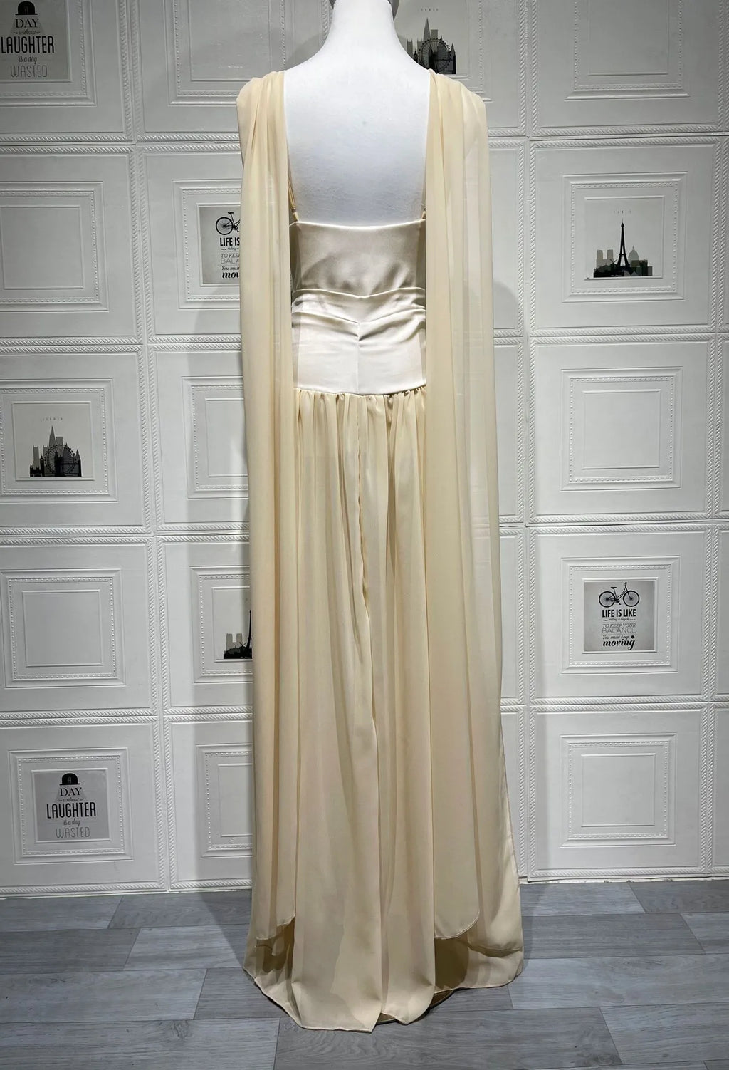 Maelle Draped Chiffon Maxi Dress