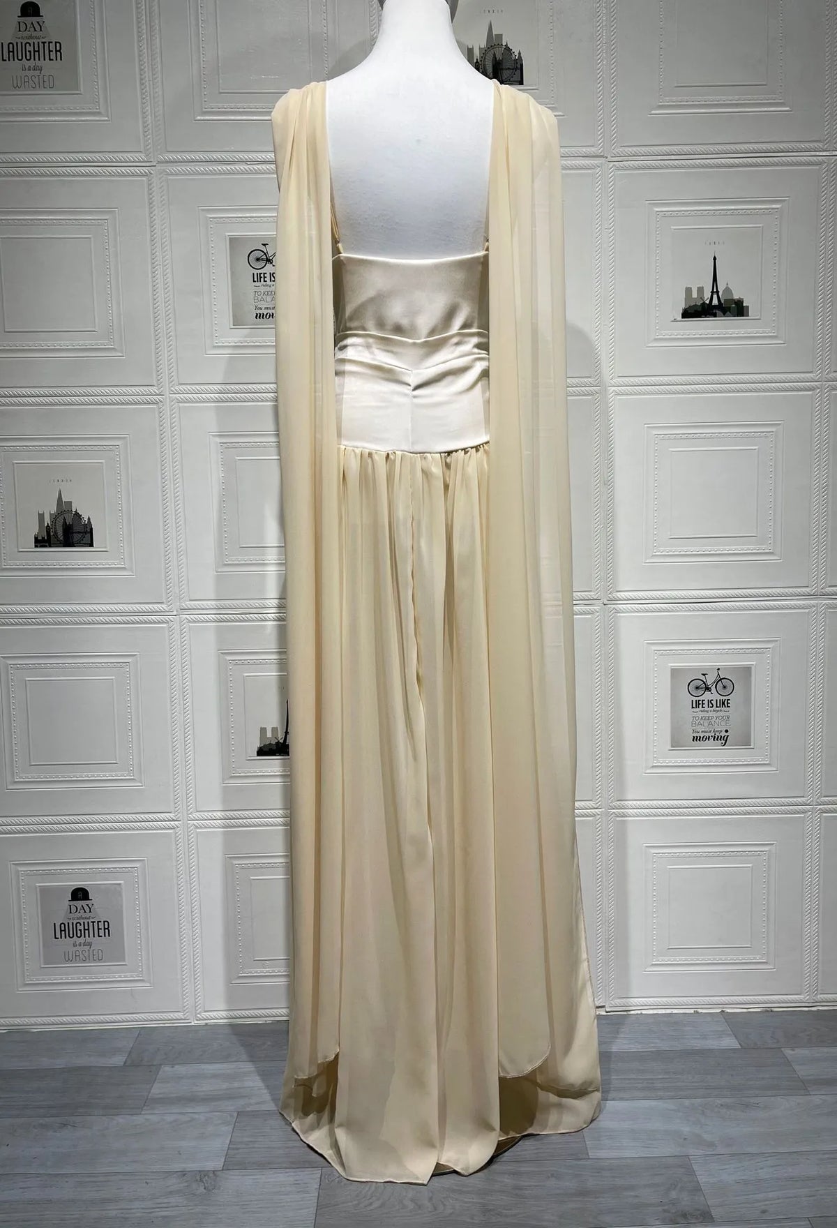 Maelle Draped Chiffon Maxi Dress