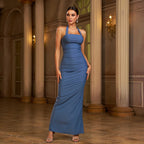 Sleeveless Halter Slim-fit Sheath Banquet Slit Evening Dress Dress aclosy