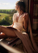 Maelle Draped Chiffon Maxi Dress