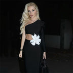Women's Fashion Flower Slim Fit Bandage Dress Aclosy