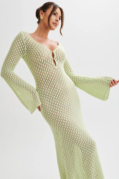 Felio Knit Sum Maxi Sleeved Dress