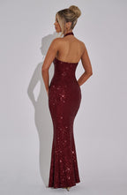 ALANA BACKLESS SEQUIN MAXI DRESS