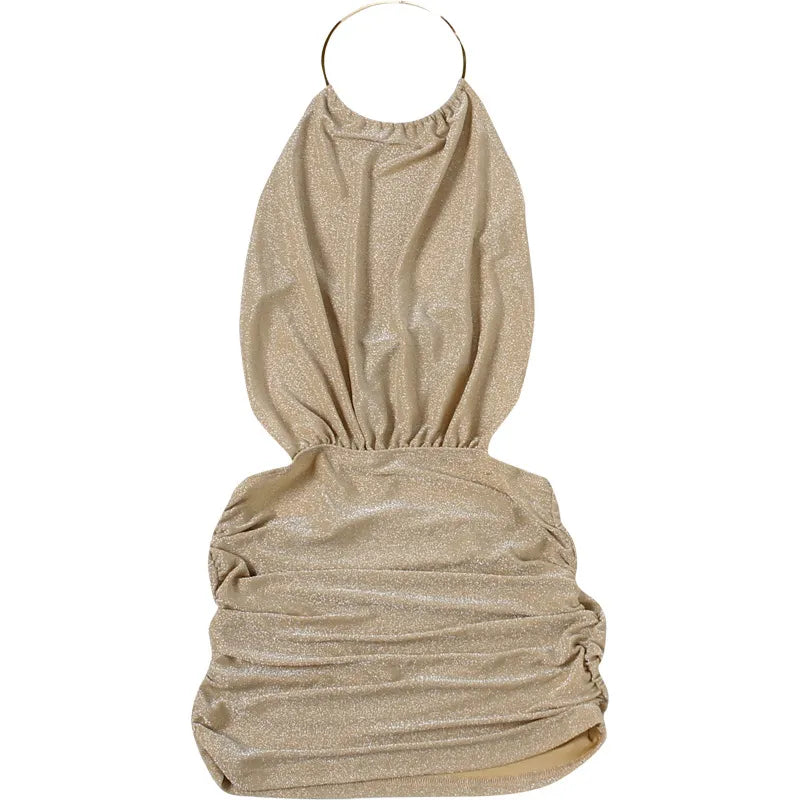 Chic Sleeveless Halter neck  Bodycon Dress