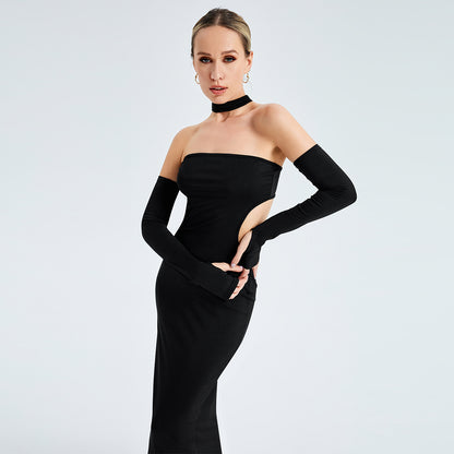 Sexy Cut Out Slim Strapless Long Sleeves aclosy