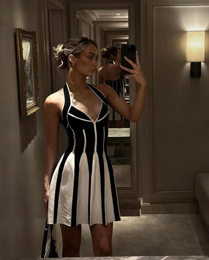 Vlora Halter Sleeveless Bandage Mini Dress