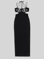 Alyia cutout black guest maxi dress