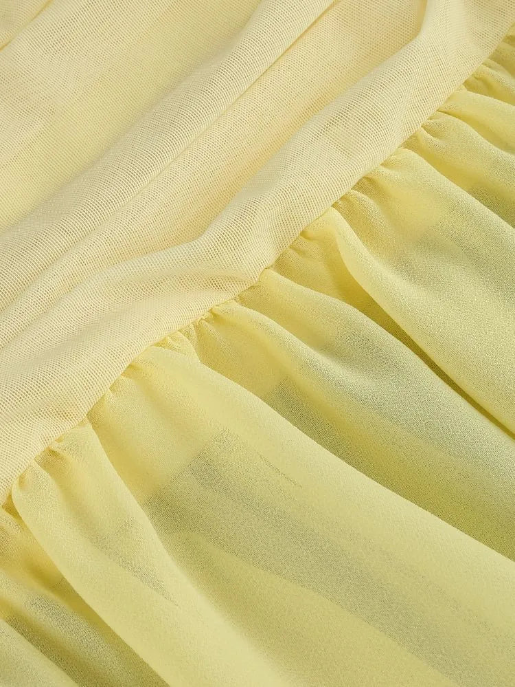 Maliya Halter Mesh Slit Maxi Dress