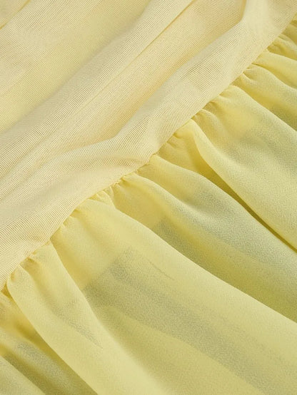 Maliya Halter Mesh Slit Maxi Dress