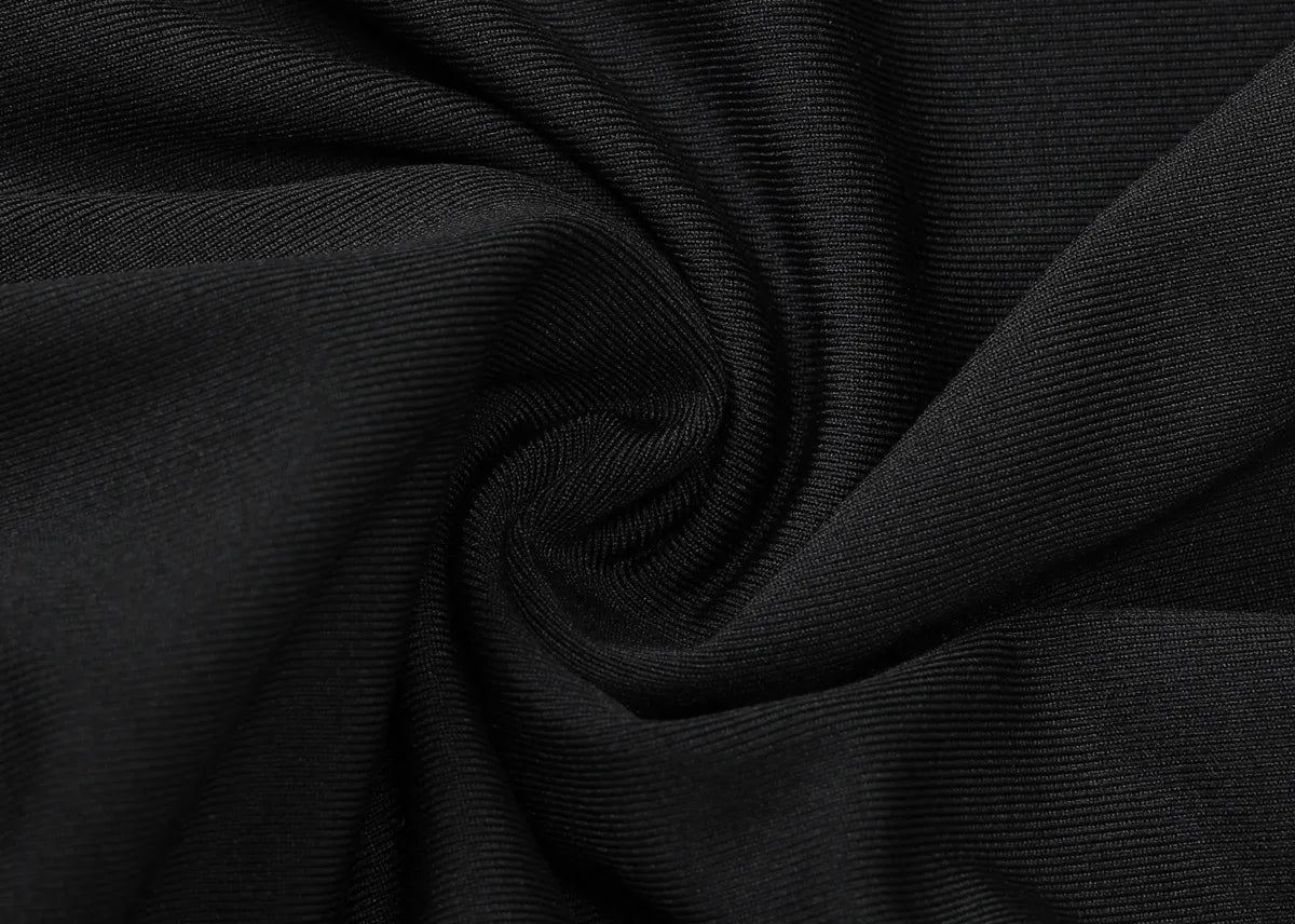 ELLA MESH V NECK MAXI DRESS-BLACK